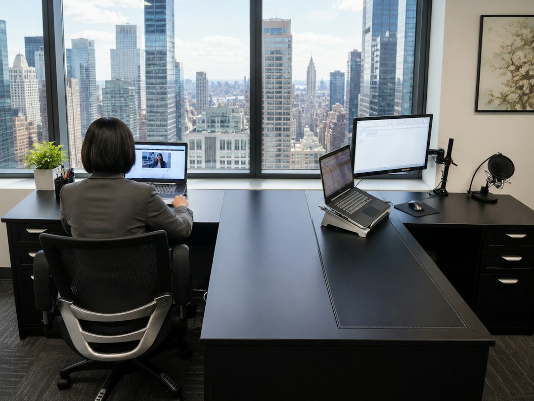 Moderner IT-Arbeitsplatz mit Dual-Monitor